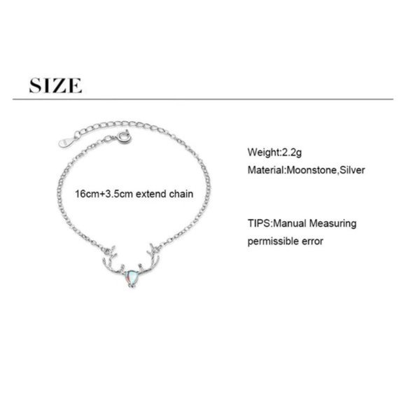 NEW Silver Simple Elk Deer Bracelet - Picture 5 of 5